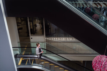 Empty shopping mall escalator and elevator button detail © Павло Сафонов
