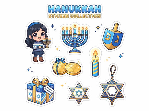 Jewish Holiday Celebration Icons Pack.