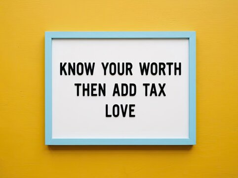 Framed motivational text on yellow background suitable for self care and business content symbolizing self worth confidence and self love
