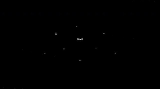 Halloween icon animation set on black background