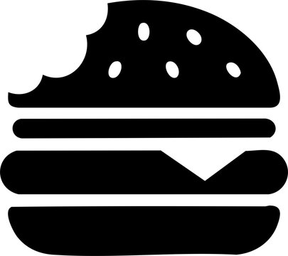 Bitten Burger Silhouette Icon