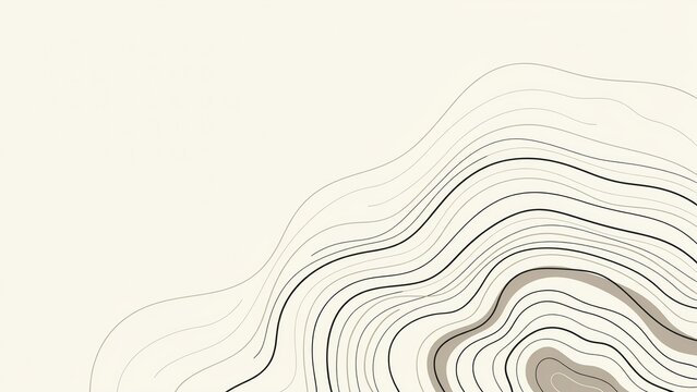 Topographic map contour lines representing elevation and terrain features with topographic