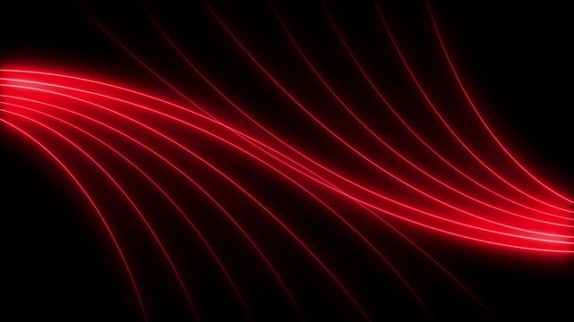 Straight neon lazer line color black background.Neon glow stick. Blue laser ray