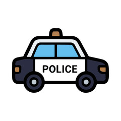 Police Car Parked on Urban Street Ready for Emergency Response © Res