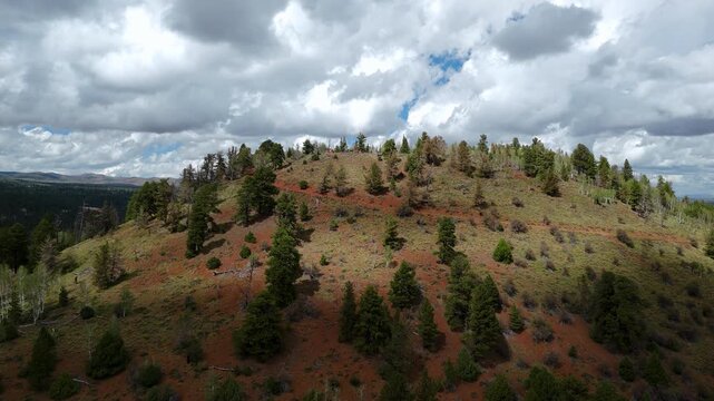 Aerial View of UTV Off-Road Vehicles on Red Rock Mountain Utah