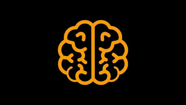 Stylized white brain maze icon on a black background representing complex thought processes.