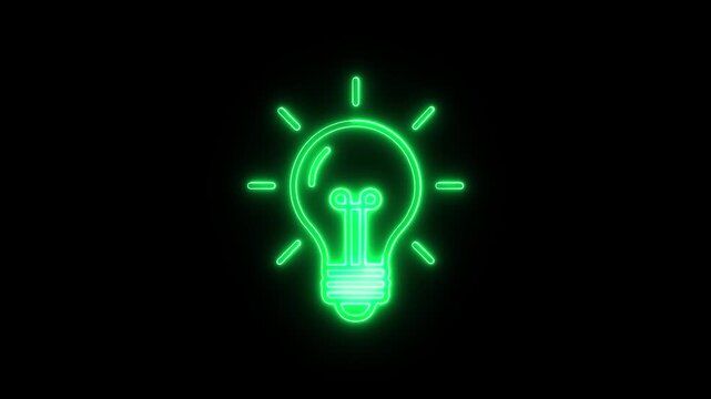 Light Bulb icon, Creative idea, Innovation and inspiration icon video. Light bulb idea icon animation video