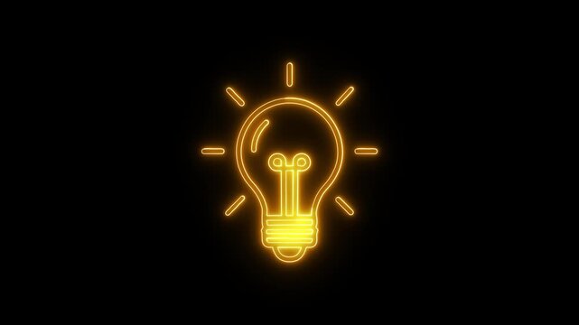 Light Bulb icon, Creative idea, Innovation and inspiration icon video. Light bulb idea icon animation video