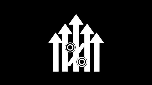 Upward Arrows with Percentage Discount Symbol Business Growth Sales Promotion Finance Concept
