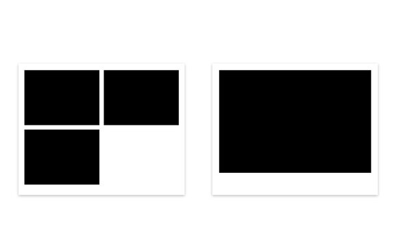 Blank Photo Booth Photo Strip Frames Set White Border Instant Film Template for Party Event Photography