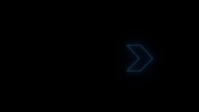 Right-directional arrow loop animation. Arrow moving right. Animated right arrow chevron sequence with smooth looping motion on a transparent background with alpha channel, ideal for UI navigation