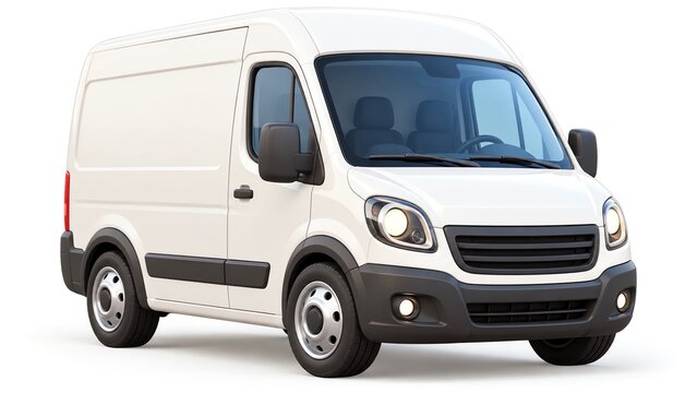 white van isolated on white