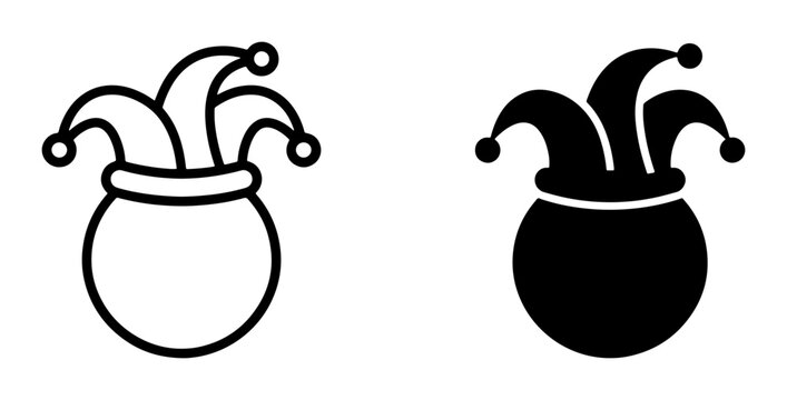 Jester hat in a pot silhouette for a logo