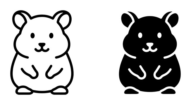 Hamster silhouette for logo or sticker