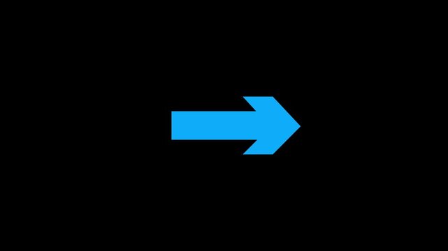 White arrow on black and green background left to right direction animation element.