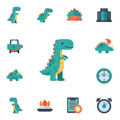 Cute dinosaur and volcano seamless pattern for kids. © Bebek_sport