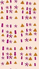 Obraz premium Stylized Christmas tree and abstract shape pattern