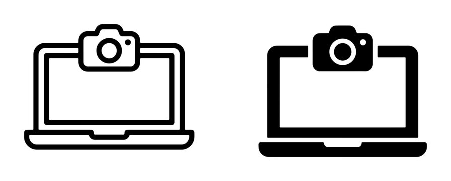 Laptop with camera silhouette for logo