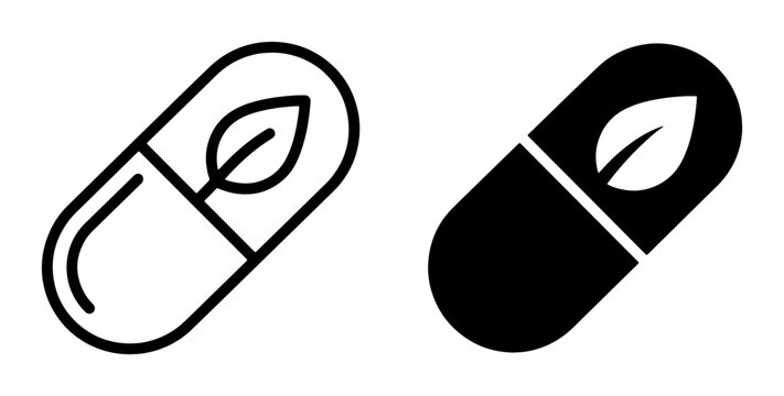 Capsule with leaf silhouette for logo