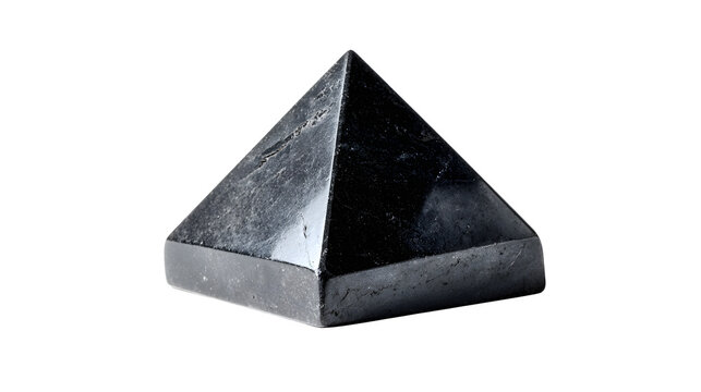 A single polished shungite stone pyramid