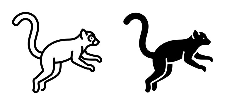 Jumping lemur silhouette for logo