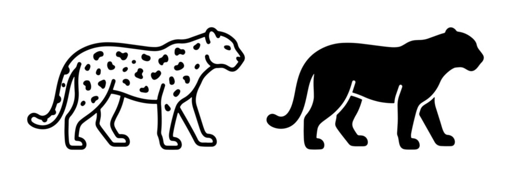 Leopard silhouette walking for logo