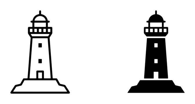 Lighthouse silhouette for navigation logo