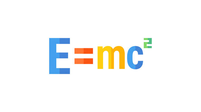 Colorful E mc2 Physics Formula Flat Icon