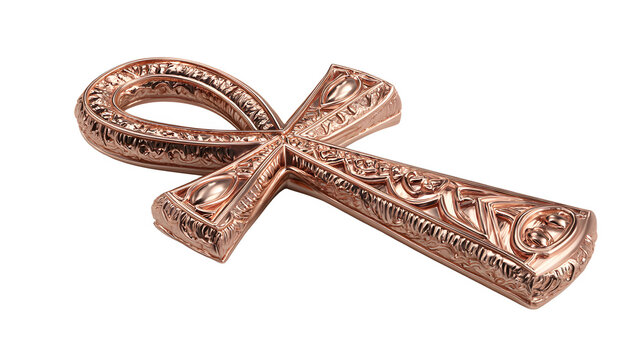 Rose gold ankh cross symbol
