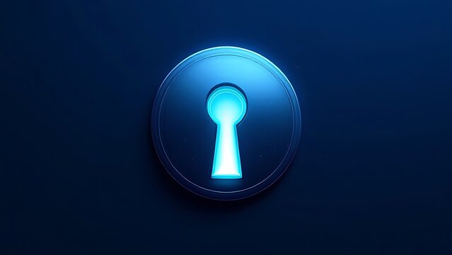 Glowing digital keyhole icon conceptual security design with security