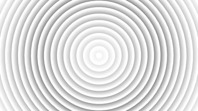 Minimalist white abstract background, with pulsing concentric, circles animation