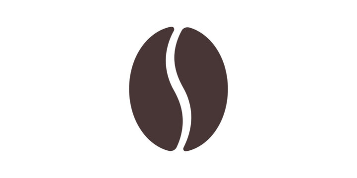Single coffee bean illustration for beverage and cafe designs