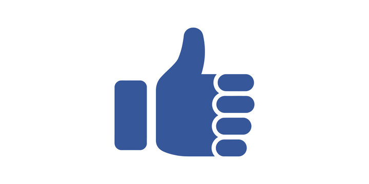 Thumb up like icon on transparent background for social media.
