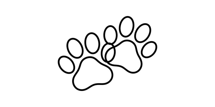 Paw print icon transparent background animal footprint symbol.