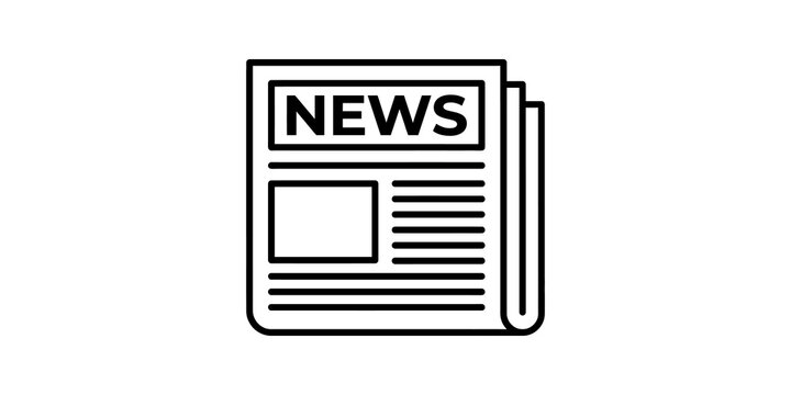 Newspaper icon for news articles, journalism and press media information