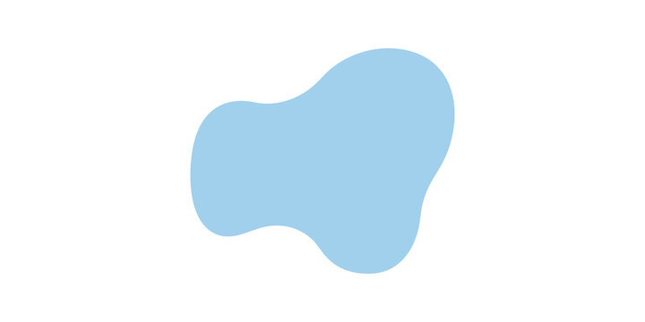 Light blue abstract blob shape for organic fluid design color.