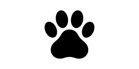 Paw print icon on transparent background for animal care. © wajiduuu