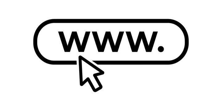 Internet web browsing cursor over www button.