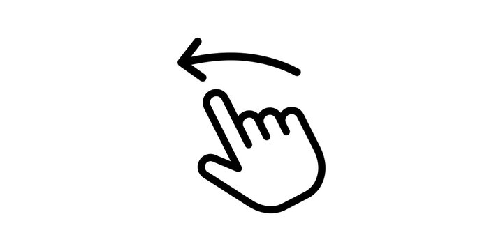 Swipe left gesture icon for navigation and interaction.