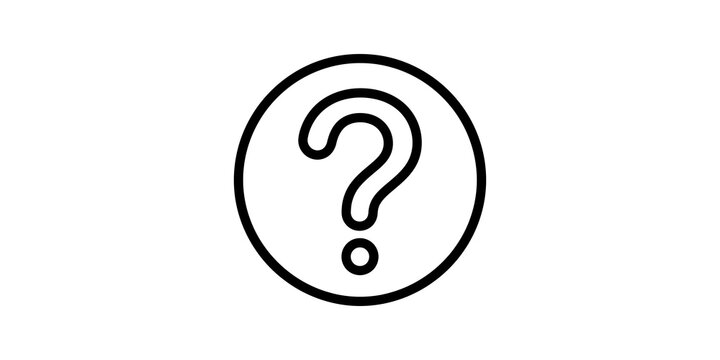 Outline of question mark inside circle.