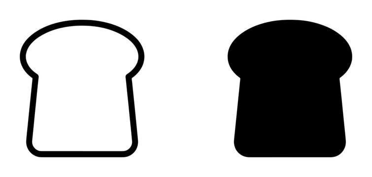 Slice of bread icon, solid for food or bakery