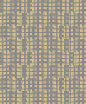 Seamless sophisticated geometric grid pattern with beige gold squares on muted gray brown background