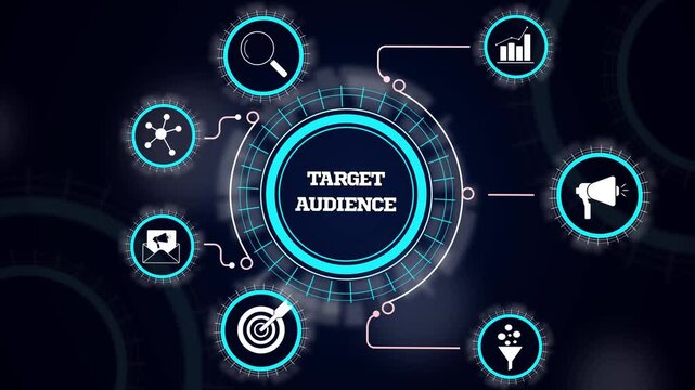 Target audience identification concept with customer research, demographic marketing strategy and consumer analysis