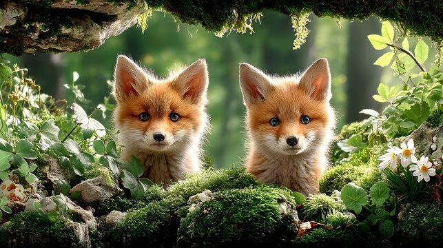 Mini Animals in Nature Wallpaper, Mini Animals in Nature Wallpaper for Cute Woodland Nursery Decor, Mini Animals in Nature Wallpaper with Tiny Forest Friends and Soft Pastel Scenery