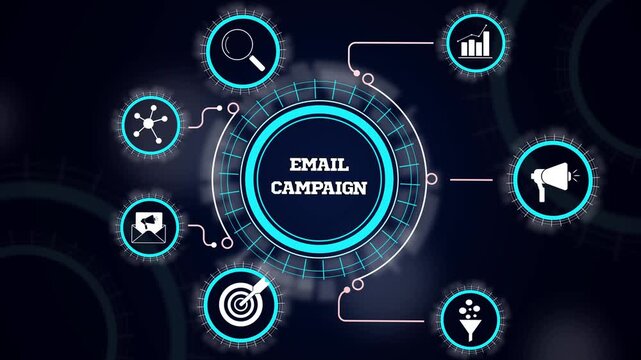 Email campaign automation concept with digital newsletter marketing, subscriber engagement and online communication