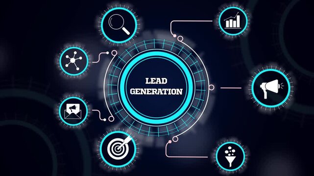 Lead generation strategy concept with digital customer acquisition, prospective client funnel and sales expansion