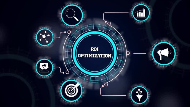 Maximizing ROI optimization featuring corporate financial growth metrics, digital investment performance and stats
