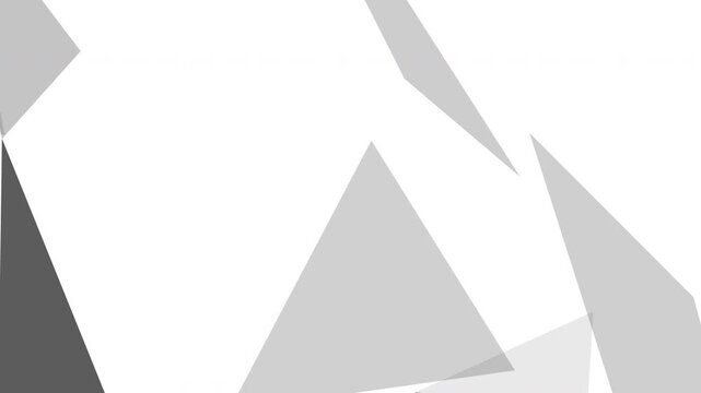 Minimalist white abstract polygon background featuring slow moving geometric grey shapes. Modern elegant animation corporate background.