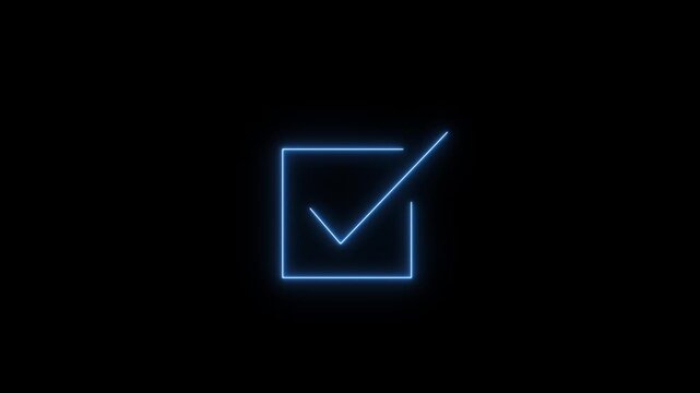 infographic process with check mark icon. infographic step by step process icon animation on black background, step process success with check marks