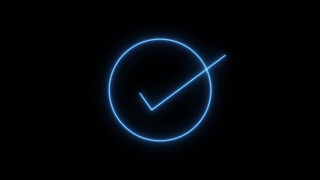 infographic process with check mark icon. infographic step by step process icon animation on black background, step process success with check marks
